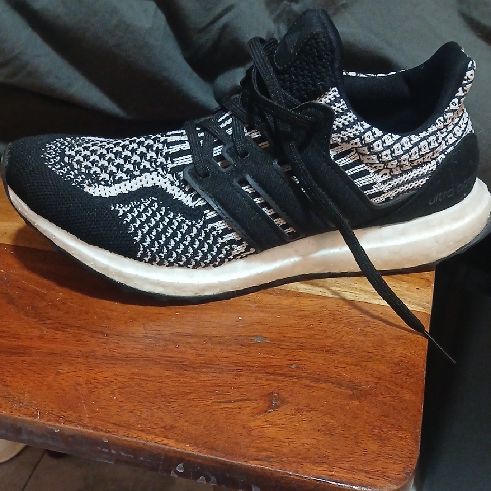 adidas Black and White Athletic Shoes